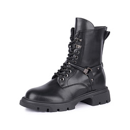 26-42WA-158SR Ботинки женские и.кожа/ворс.ткань черн, INSTREET