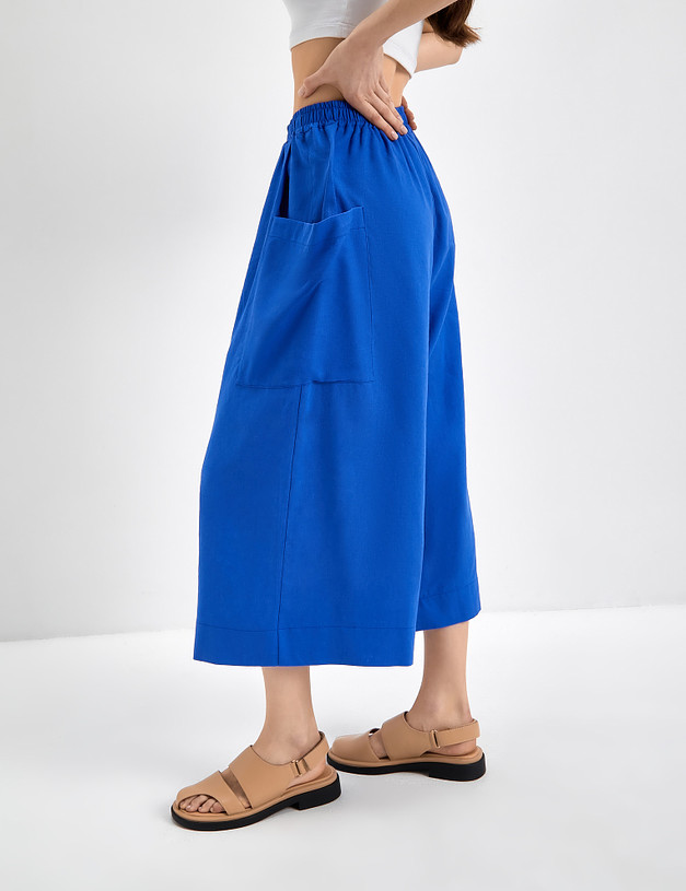 Синие женские брюки-кюлоты MASCOTTE 790-3116-2703 | ракурс 6