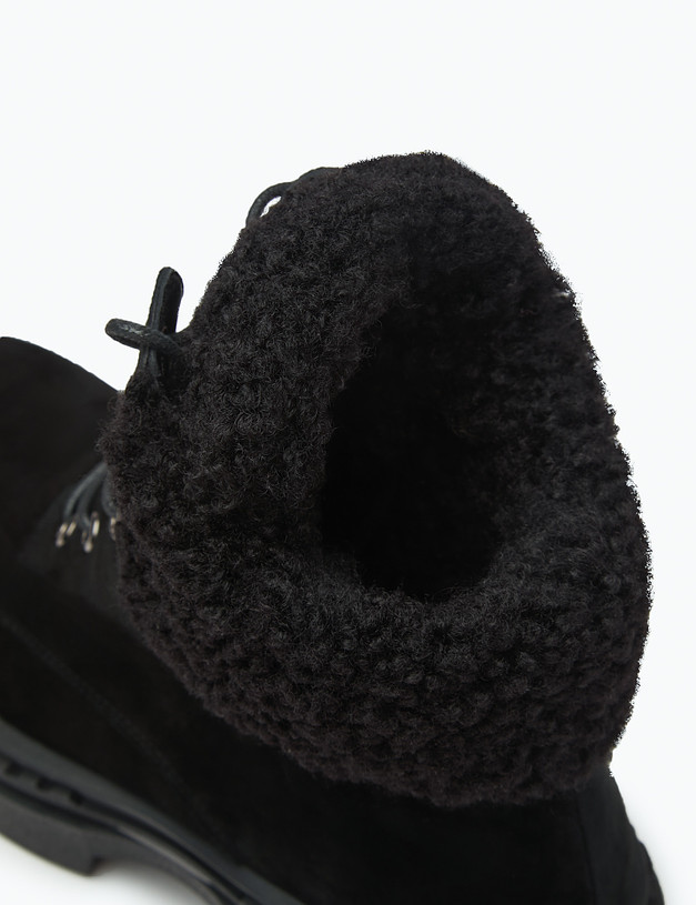 Черные женские зимние ботинки из велюра MASCOTTE 175-3202933-3605M | ракурс 7