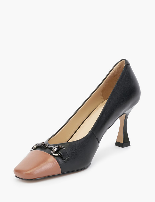 Черные женские туфли на изящном каблуке MASCOTTE 233-210611-0502 | ракурс 3