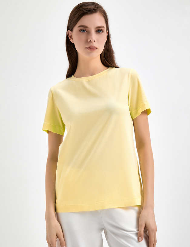 Желтая женская футболка MASCOTTE 790-3114-2618 | ракурс 1