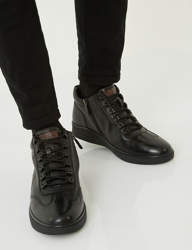 Черные мужские зимние ботинки на меху 58-120234-3180M