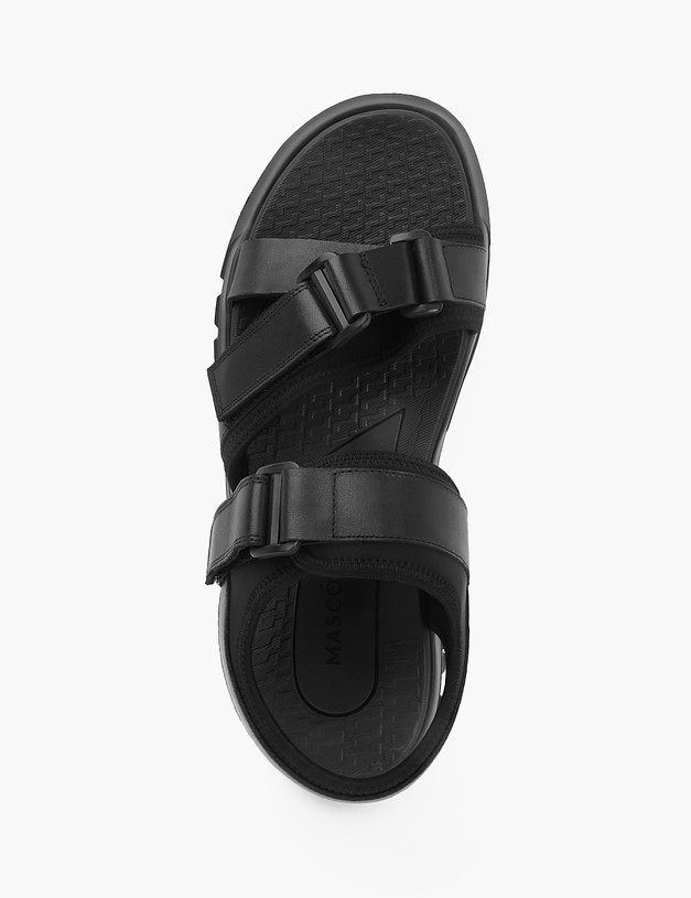 Черные кожаные мужские сандалии MASCOTTE 128-214022-0102 | ракурс 5