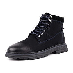 58-32MV-591NN Ботинки мужские нубук-спилок/шерсть-и.мех синий-черн, Zenden