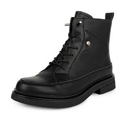 2-61WA-046SR Ботинки женские и.кожа/ворс.ткань черн, Zenden