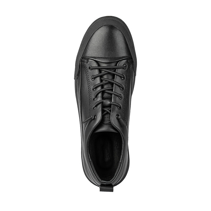 Черные мужские кожаные кеды со шнуровкой BRIGGS