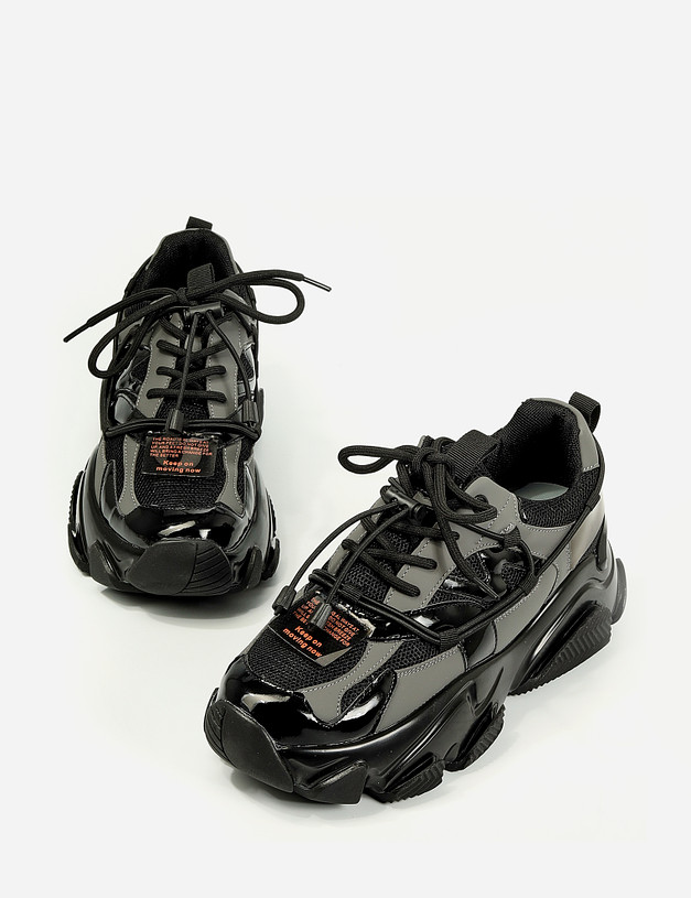 Черные женские массивные кроссовки MASCOTTE 234-120621-0202 | ракурс 7