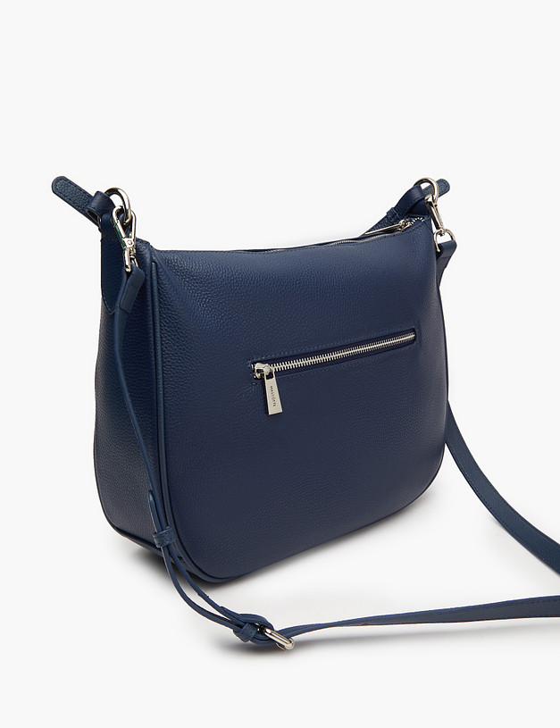 Синяя мягкая женская сумка из кожи MASCOTTE 660-3215-103 | ракурс 3