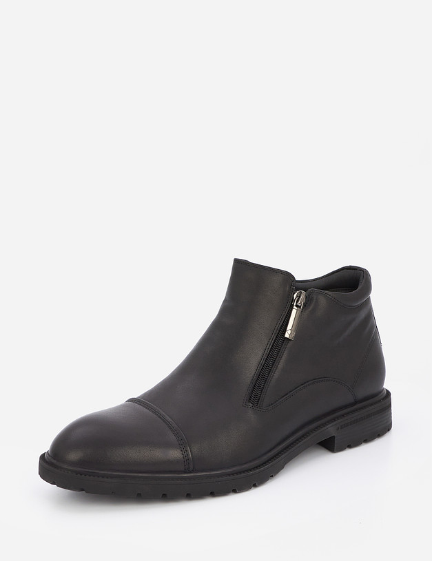 Черные мужские ботинки на молнии MASCOTTE 128-122321-0102 | ракурс 3
