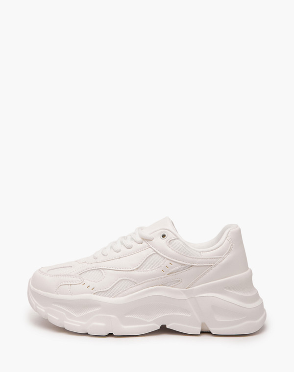 Белые массивные женские кроссовки 11990₽