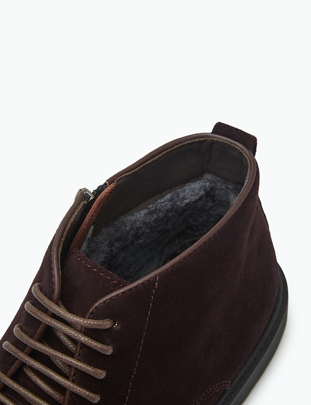 Коричневые мужские зимние ботинки из велюра MASCOTTE 128-324036-0209 | ракурс 7