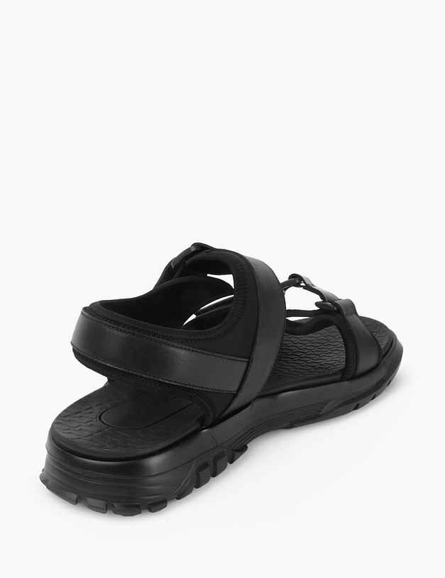 Черные кожаные мужские сандалии MASCOTTE 128-214022-0102 | ракурс 4