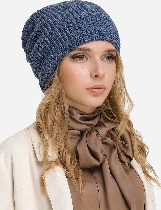 Синяя женская шапка MASCOTTE 781-0215-503 | ракурс 3