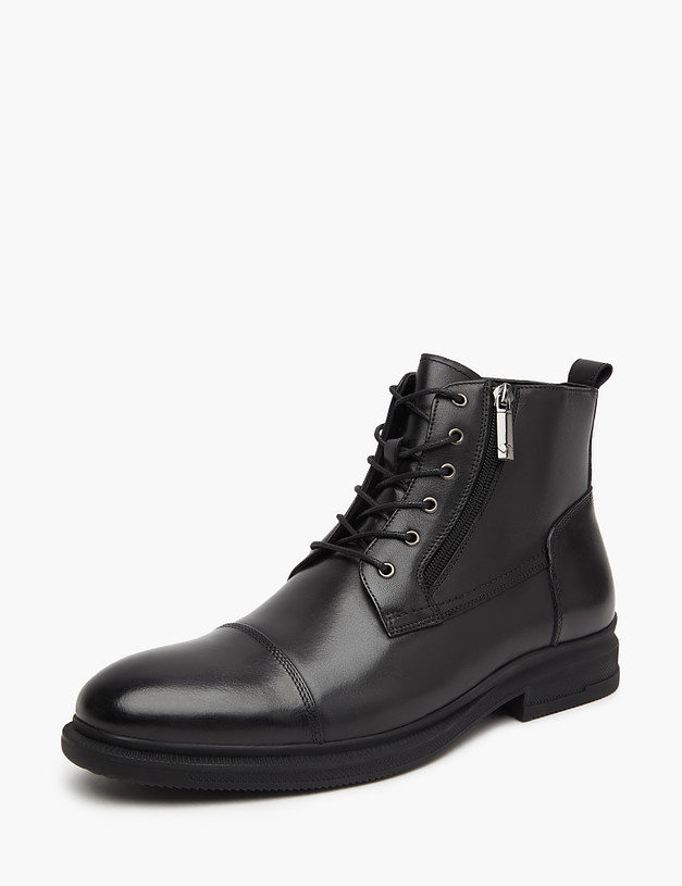 Черные мужские ботинки из кожи MASCOTTE 58-322525-0102 | ракурс 2