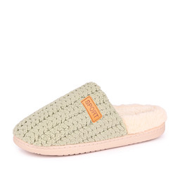 201-42SWK-028 Тапочки домашние жен. текстиль-и.мех/текстиль хаки-беж, Zenden