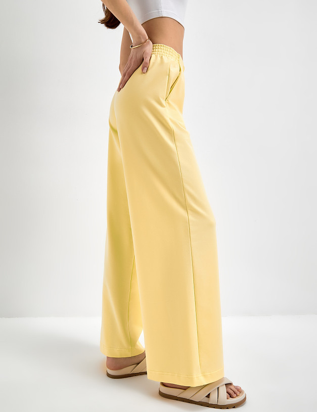 Желтые женские брюки с эластичным поясом MASCOTTE 790-3112-2618 | ракурс 5