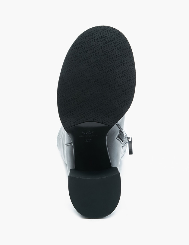 Черные женские сапоги на устойчивом каблуке MASCOTTE 15-220224-3199M | ракурс 5