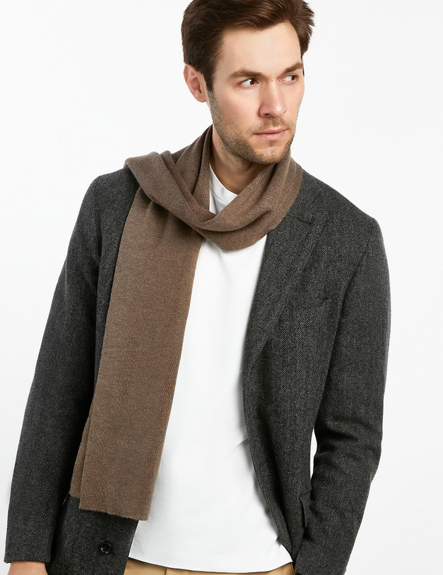 Коричневый мужской шарф MASCOTTE 766-2202-509 | ракурс 1