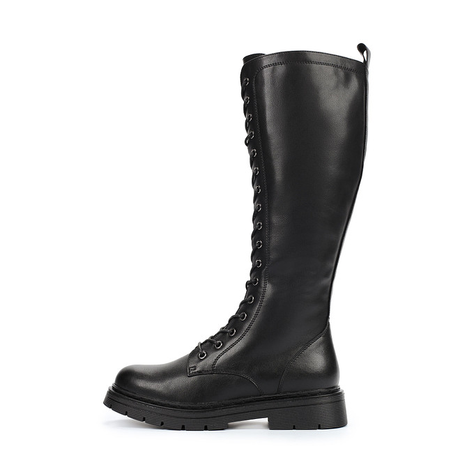 Черные женские кожаные сапоги со шнуровкой «Томас Мюнц»