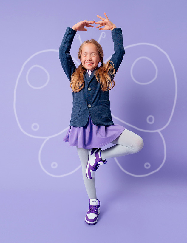 Фиолетовые высокие кроссовки для детей MASCOTTE 234-321921-0607 | ракурс 1
