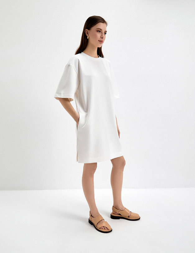 Платье-футболка молочного цвета MASCOTTE 790-3110-2601 | ракурс 8