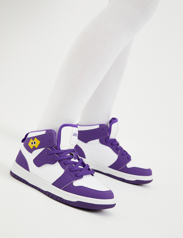 Фиолетовые высокие кроссовки для детей MASCOTTE 234-321921-0607 | ракурс 10