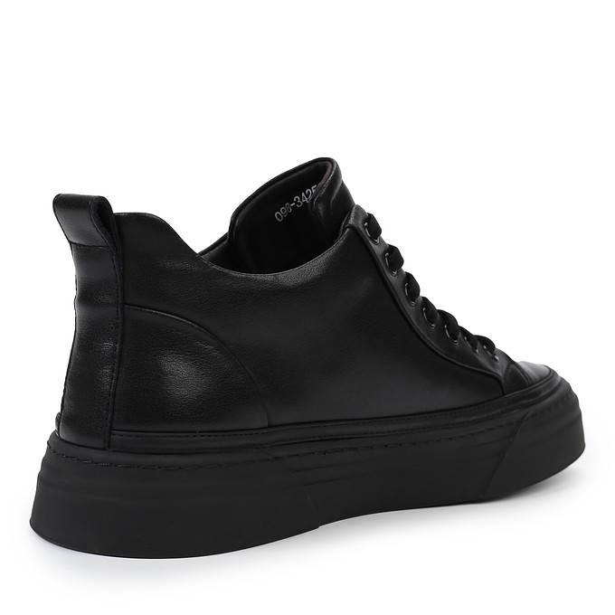 Черные кожаные ботинки в стиле высоких кед BRIGGS