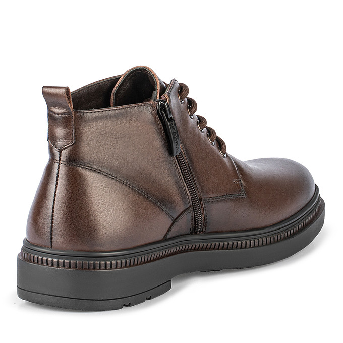 Коричневые кожаные мужские ботинки со шнуровкой "Саламандер"
