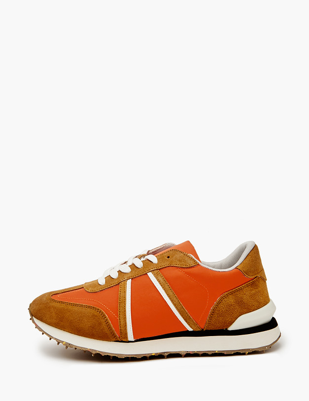 Оранжевые мужские кроссовки из текстиля и велюра MASCOTTE 128-4191121-0213 | ракурс 1