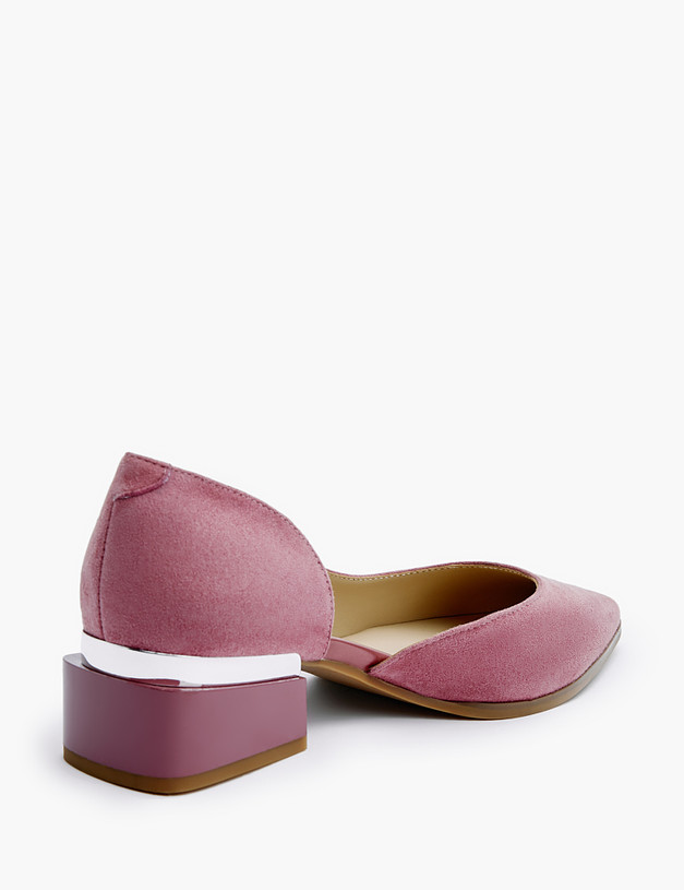 Розовые женские туфли из велюра MASCOTTE 126-212611-4618M | ракурс 4