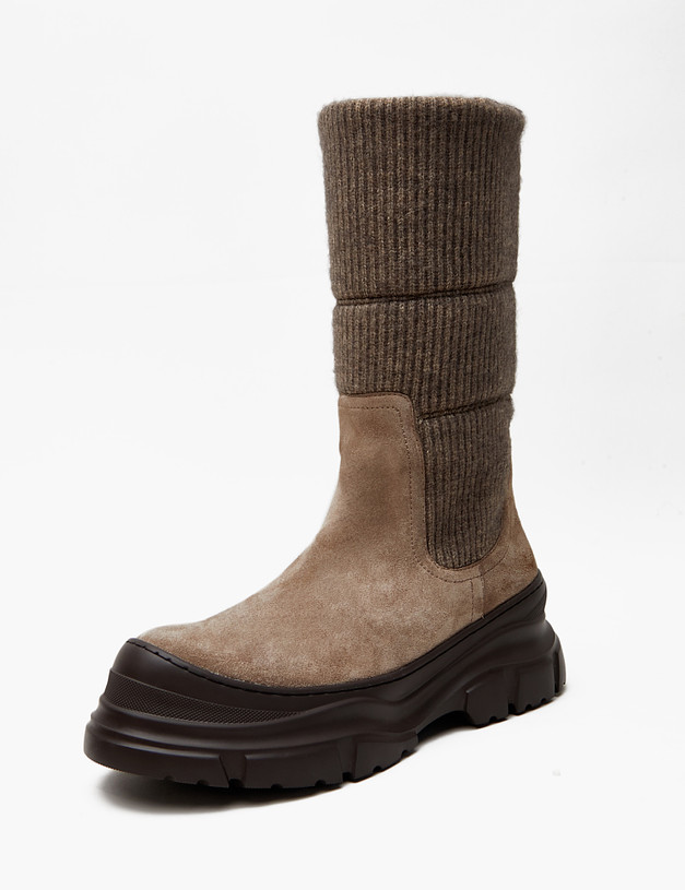 Бежевые женские ботинки-чулки MASCOTTE 15-420321-0208 | ракурс 2