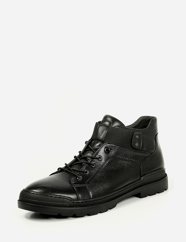Черные мужские ботинки на резинке 58-124223-0102