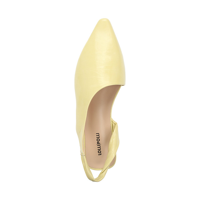 Женские открытые желтые туфли на плоской подошве LOLLI|POLLI