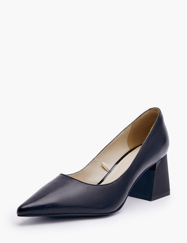 Черные кожаные женские туфли на квадратном каблуке MASCOTTE 100-310911-0502 | ракурс 2
