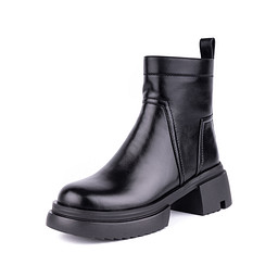 37-32WB-742SR Ботинки женские и.кожа/ворс.ткань-и.кожа черн, INSTREET