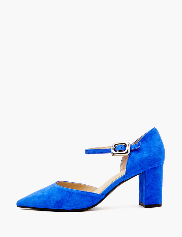 Синие женские туфли из велюра MASCOTTE 172-4122713-4628M | ракурс 3