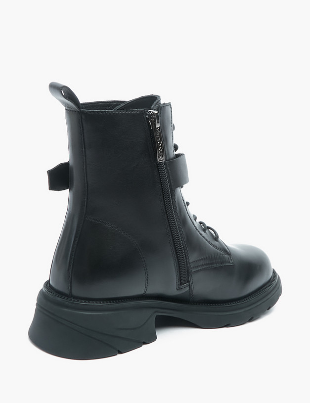 Черные женские ботинки с ремешком MASCOTTE 58-225732-0102 | ракурс 3