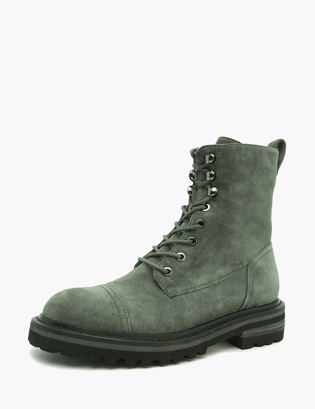 Зеленые женские ботинки из велюра MASCOTTE 15-3205521-4606M | ракурс 3