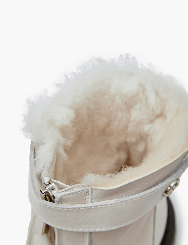 Молочные женские зимние ботинки MASCOTTE 58-325631-0901 | ракурс 7