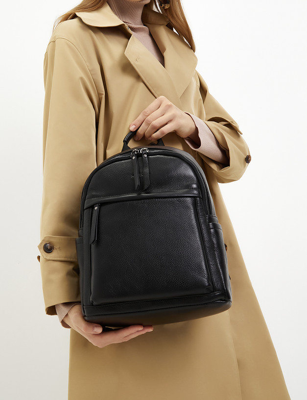 Черный женский рюкзак из кожи MASCOTTE 602-1124-102 | ракурс 1