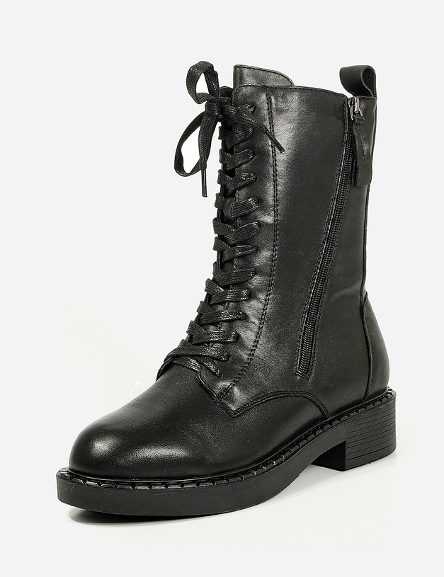 Черные женские ботинки на двойной молнии MASCOTTE 234-123332-0102 | ракурс 3