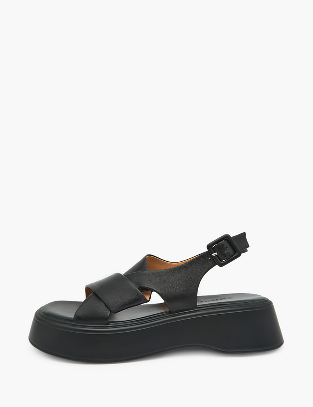 Черные кожаные женские сандалии MASCOTTE 126-311411-3501M | ракурс 3
