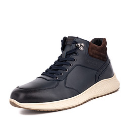 58-32MV-589KN Ботинки для активного отдыха мужские нат.кожа-спилок/шерсть-и.мех синий-корич, Quattrocomforto