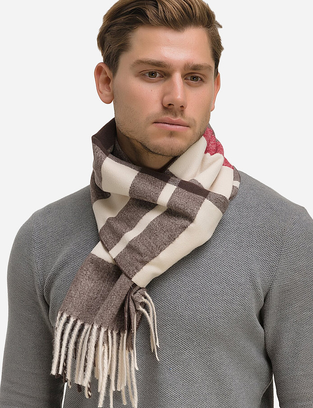 Коричневый мужской шарф MASCOTTE 730-0224-2409 | ракурс 3