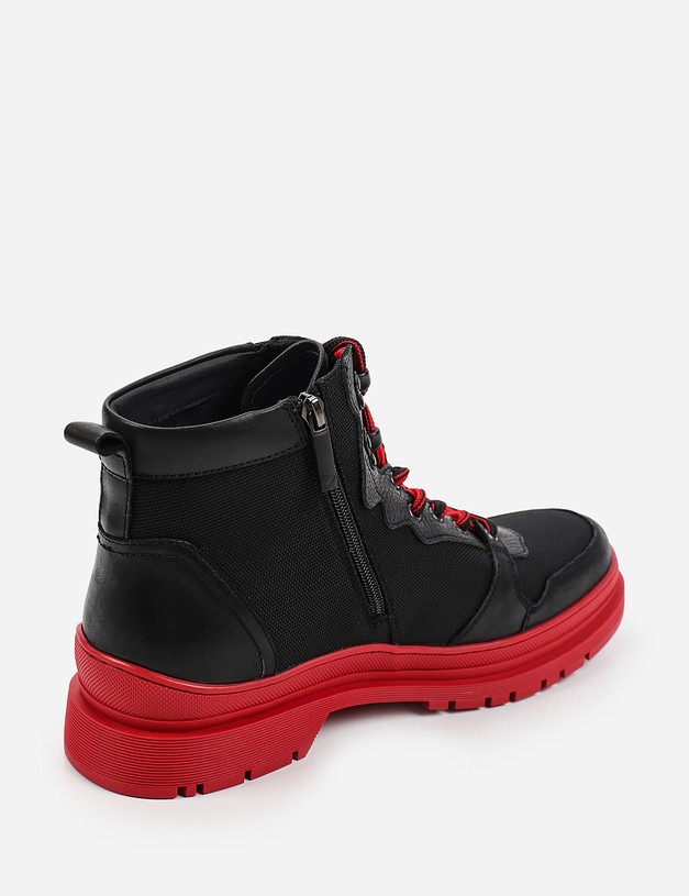 Черные мужские ботинки на красной подошве MASCOTTE 22-1210225-3128M | ракурс 3