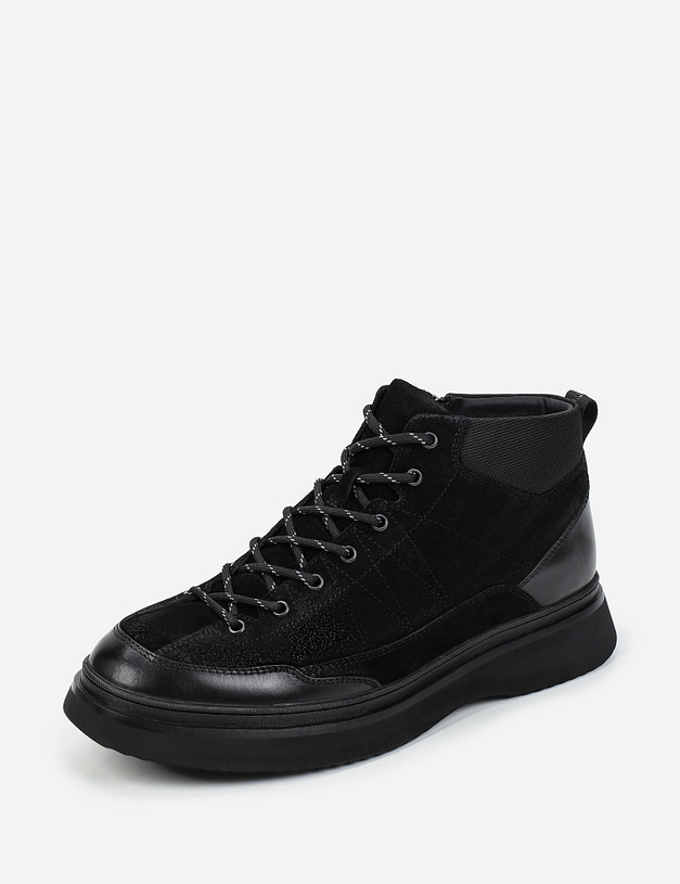 Черные мужские ботинки с контрастными вставками MASCOTTE 22-1210632-3205M | ракурс 2