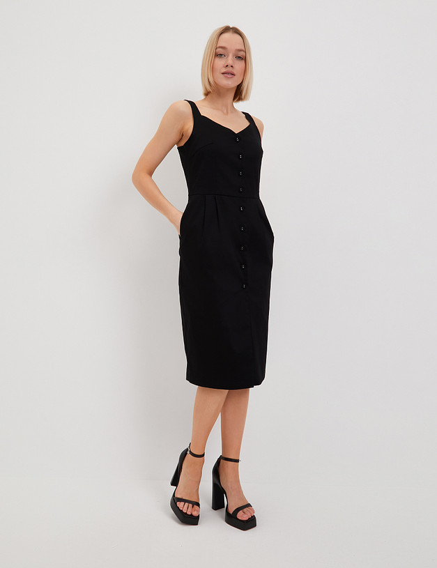 Черное женское платье MASCOTTE 790-4106-2602 | ракурс 1
