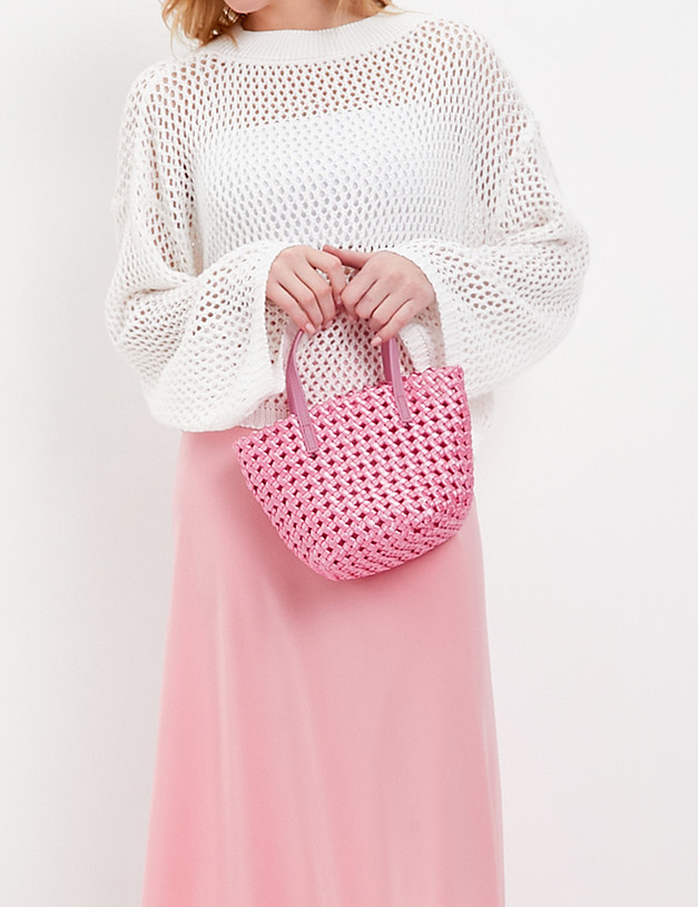 Розовая женская плетеная сумка MASCOTTE 647-4111-206 | ракурс 1