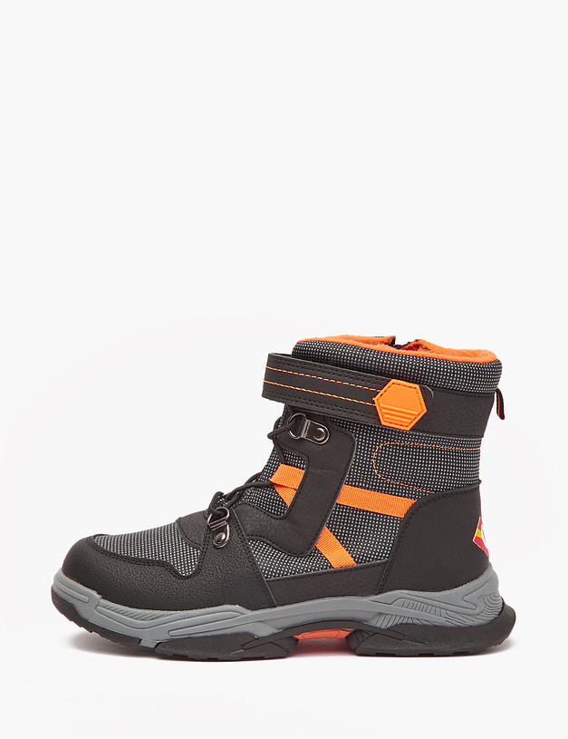 Зимние ботинки для мальчиков с оранжевыми деталями MASCOTTE 18-320151-0602 | ракурс 2