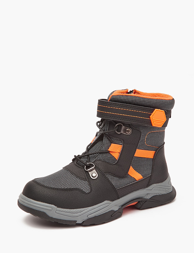 Зимние ботинки для мальчиков с оранжевыми деталями MASCOTTE 18-320151-0602 | ракурс 3